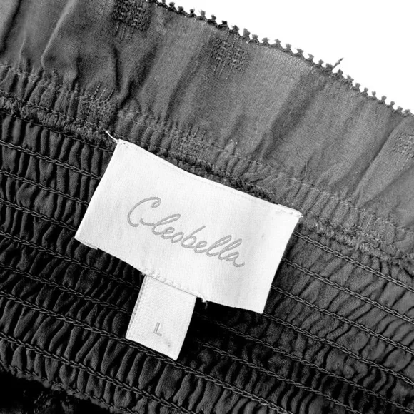 Anthropologie Cleobella tie shoulder adjustable black mini sundress short large - Picture 2 of 13